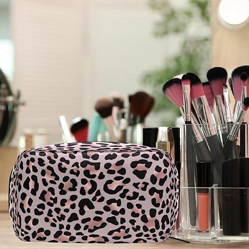 Miniatura 2 de MNSRUU Pequeña bolsa de cosméticos para niñas y mujeres, de viaje, con estampado de leopardo colorido, organizador de artículos de tocador con