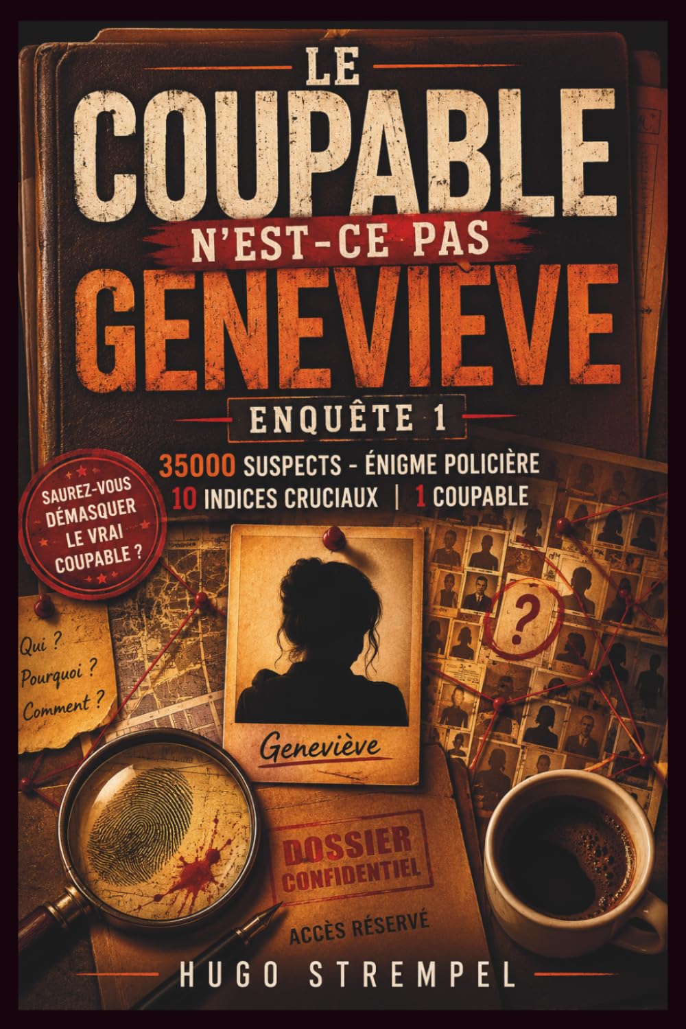 LE COUPABLE N'EST-CE PAS GENEVIÈVE ENQUÊTE 1: 35000 suspects - Énigme policière 10 indices cruciaux | 1 coupable