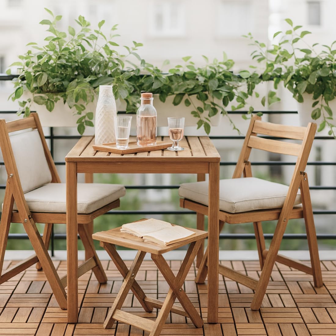 Acomoda Textil - Baldosa de Madera Encajable 29x29 cm para Exterior e Interior, Suelo Modular Decorativo con Base Drenante, Facil Instalacion Para Terraza Balcon Jardin Patio o Ducha. (Silvano, 12 Ud)