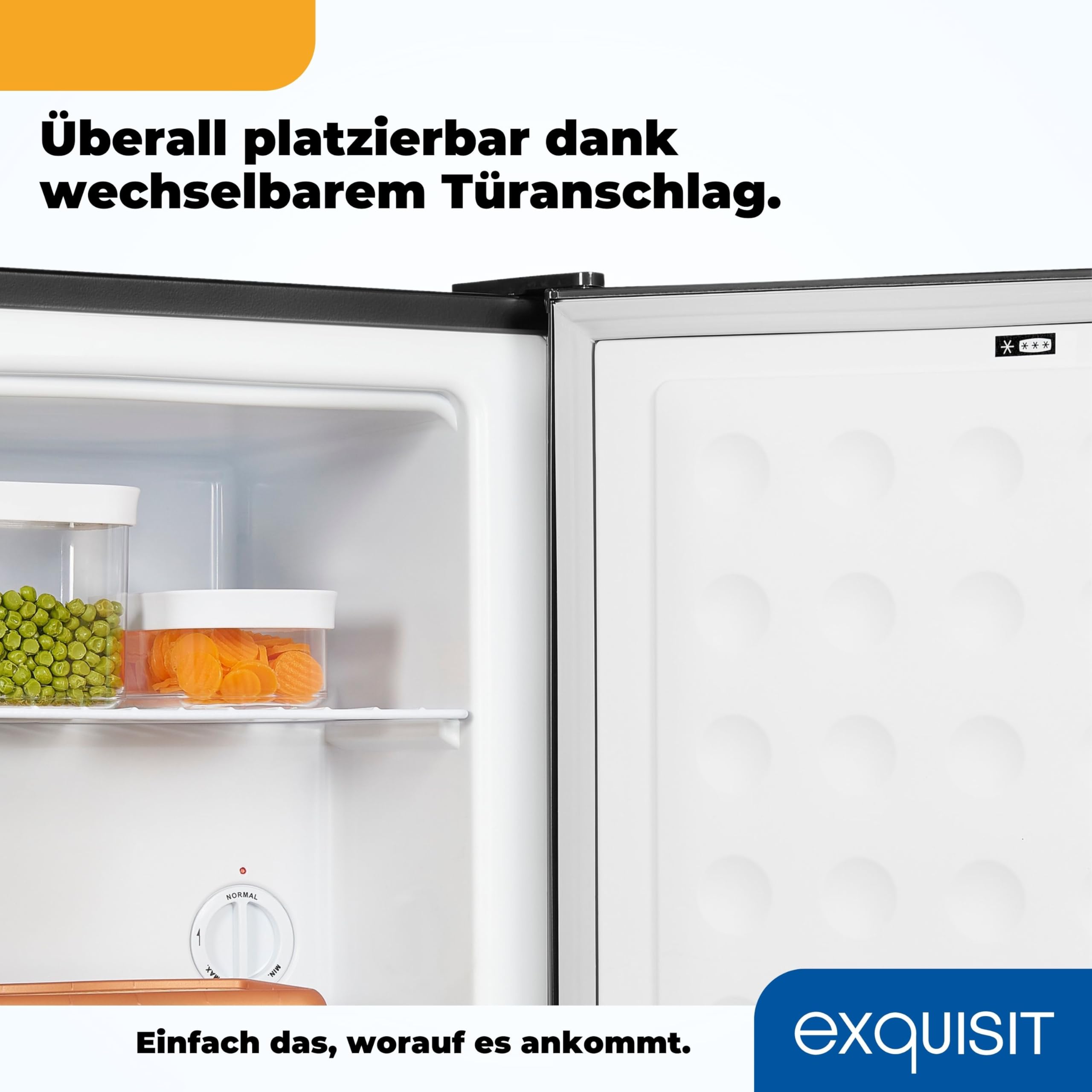 Exquisit GB40-150E Mini-Gefrierschrank Schwarz - 31 L Gefrierbox Klein | 4-Sterne Tiefkühlschrank kompakt - Ideal für Büro & Camping - 50,5 cm hoch - Leise 39 dB - Energieeffizienz E