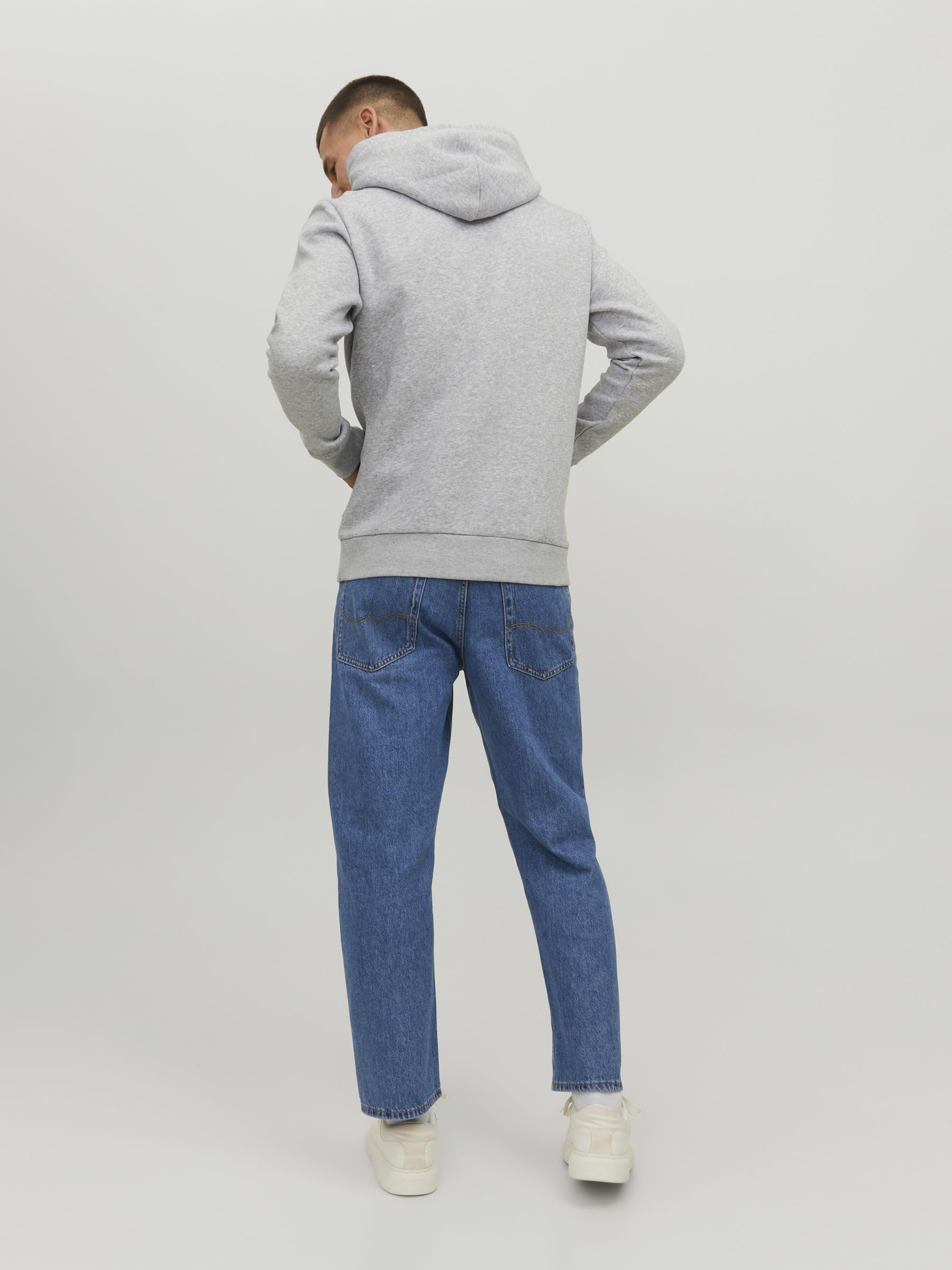 JACK & JONES Hoodie Herren Regular Fit JJEADRIAN Kapuzenpullover Pullover Sweater Print Schwarz Grau Grün Braun Beige Blau S M L XL XXL 3XL 4XL 5XL 6XL 7XL 8XL - 5