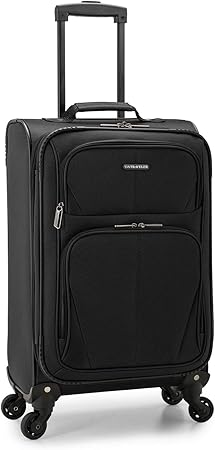 review U.S. Traveler Aviron Bay Expandable Softside Luggage with Spinner Wheels, Black, Carry-on 22-Inch