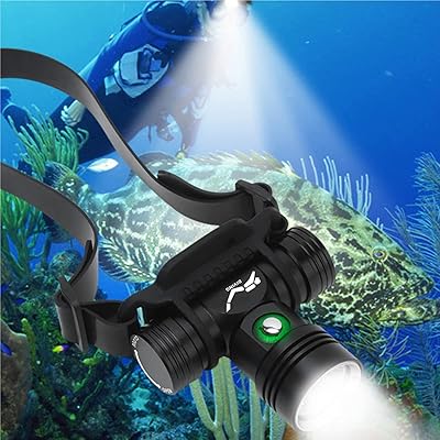 CRONDA 1000 Lumens IPX8 200Ft Waterproof Rechargeable Diving Headlamp 3 Light Mode Headlight for Diving, Fishing,Night Walking and Raining Outdoor Work