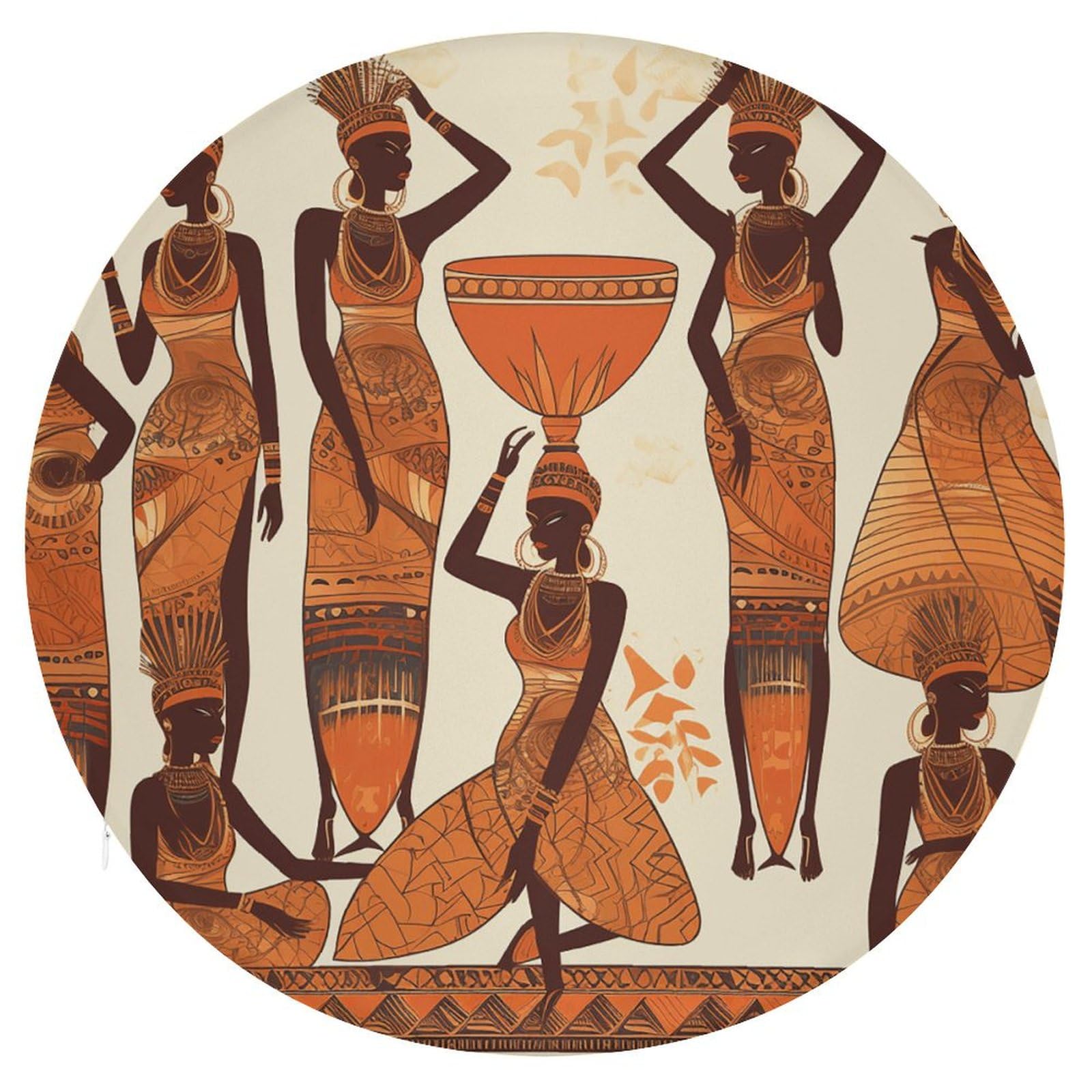 Housses de siège rondes lavables amovibles motif tribal africain