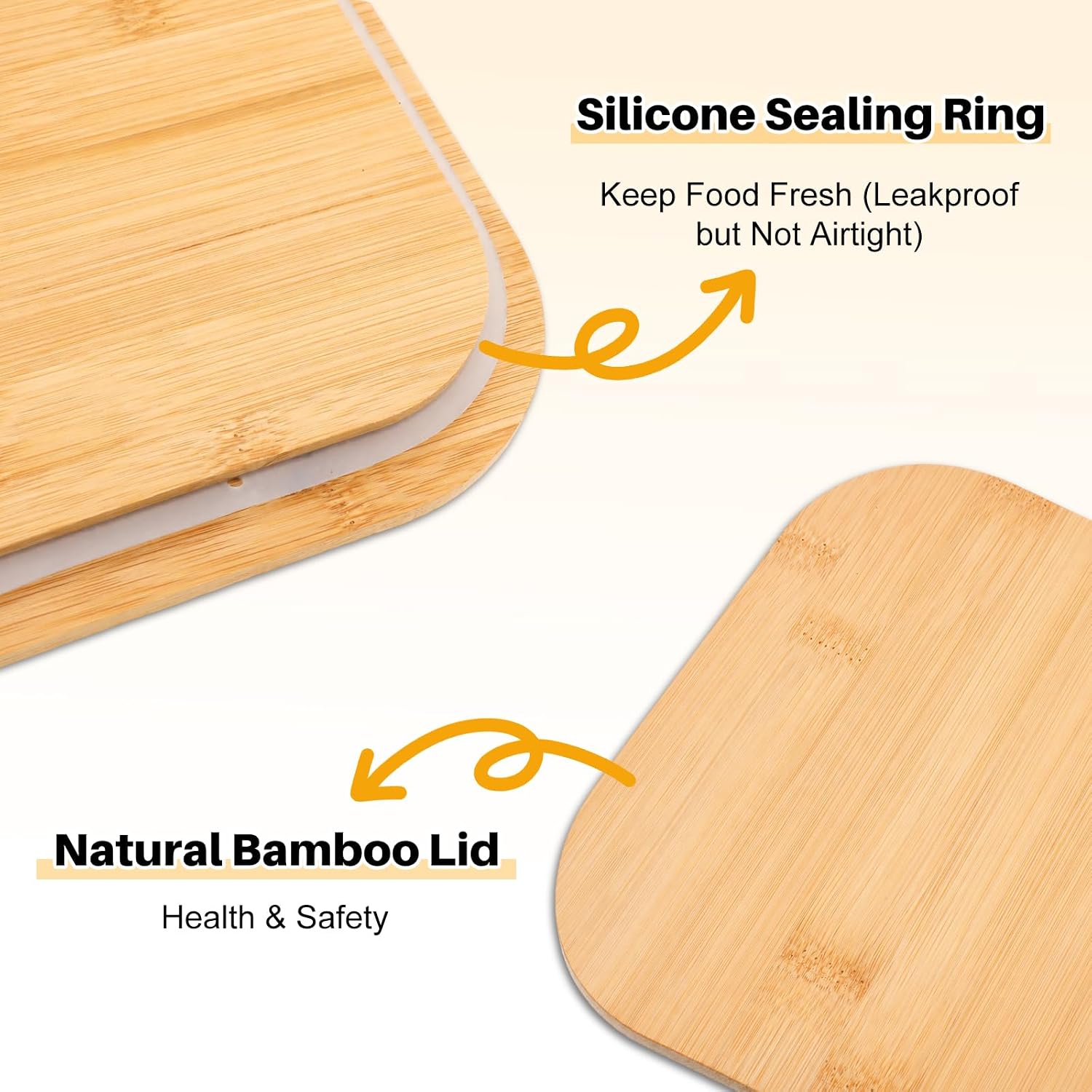 4 Pack 41/27/18/11 oz Glass Food Storage Containers with Bamboo Lids