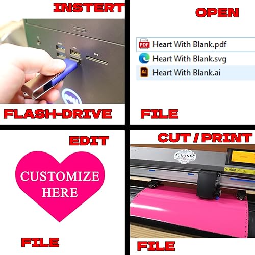 Miniatura 4 de Paquete Heart SVG con corazón de aluminio personalizable en blanco con archivo incluido, fabricado en los Estados Unidos para bricolaje, artesanos,