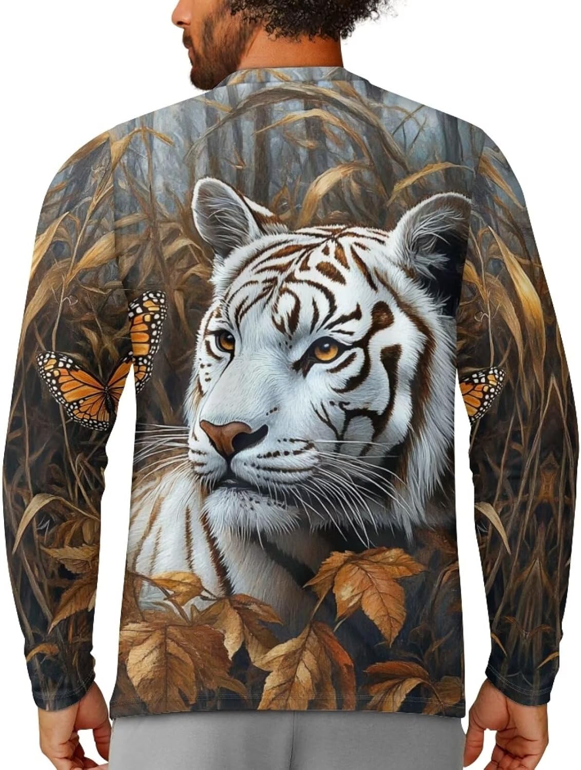 Fashion Long Sleeve Shirts for Men S-4XL Crewneck Workout Tops Casual Athletic Tees for Running Hiking