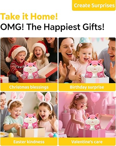 Miniatura 8 de Juguetes al aire libre para niños pequeños de 1 a 3 años, hámster parlante, repite lo que dices, animales de peluche, día del padre, regalos