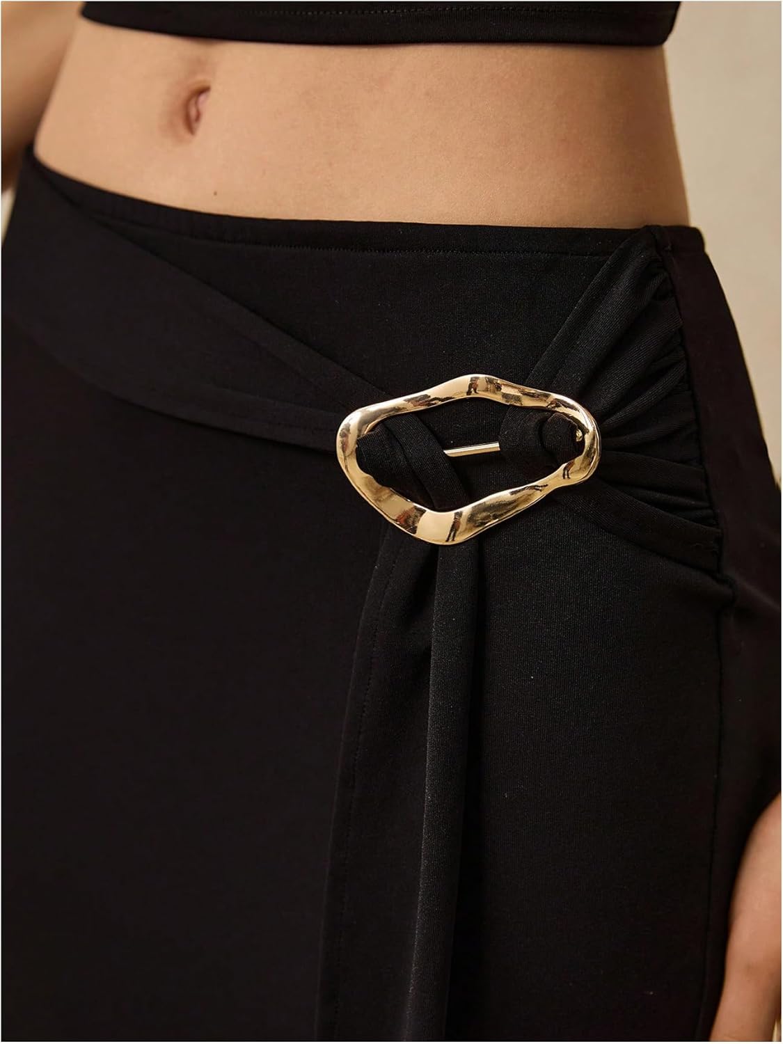 GORGLITTER Women's Fishtail Maxi Skirt Trendy Low Waisted Bodycon Long Skirts with Buckle Belted Dressy Casual Outfits - Image 4