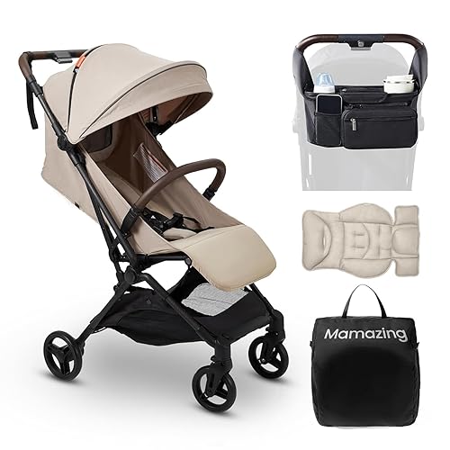 Miniatura 16 de MAMAZING Ultra Air - Cochecito de viaje ligero para bebé con marco de fibra de carbono, compacto y apto para avión, plegable con una sola mano, 11.6