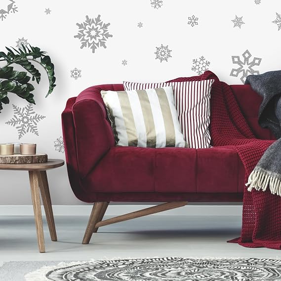 RoomMates Glitter Snowflakes Peel and Stick Wall Decals
