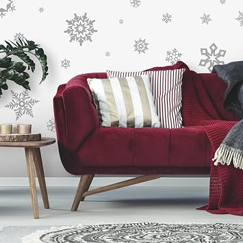 RoomMates Glitter Snowflakes Peel and Stick Wall Decals