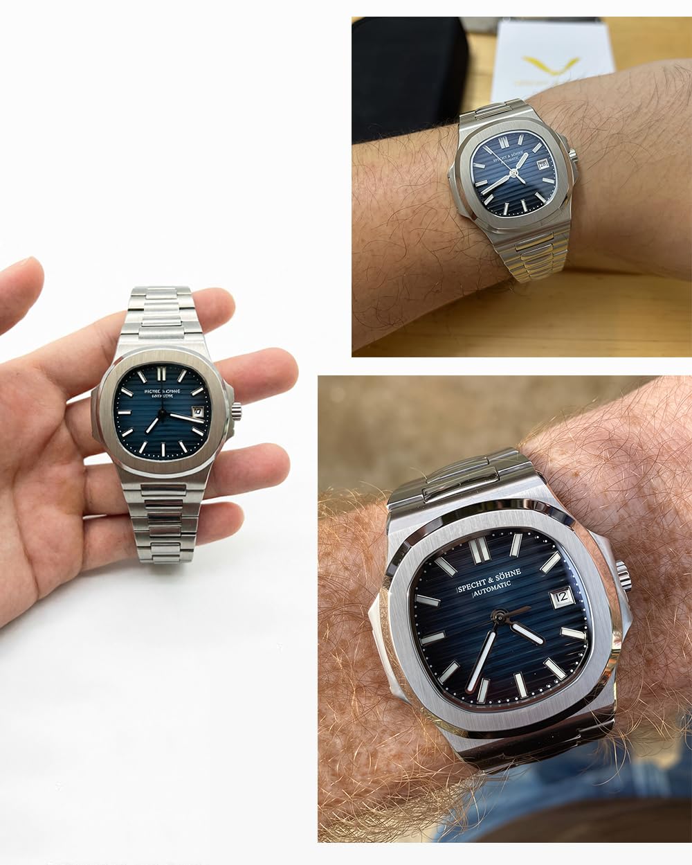 SPECHT&SOHNE Orologio meccanico automatico da uomo, con cristallo zaffiro, 40 mm, movimento giapponese Miyota 8215, impermeabile fino a 50 m
