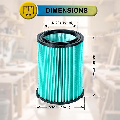 Miniatura 6 de Paquete de 2 filtros Hepa VF6000 de repuesto para filtro rígido de aspiradora 97457, filtro de papel plisado HEPA de 5 capas, compatible con la