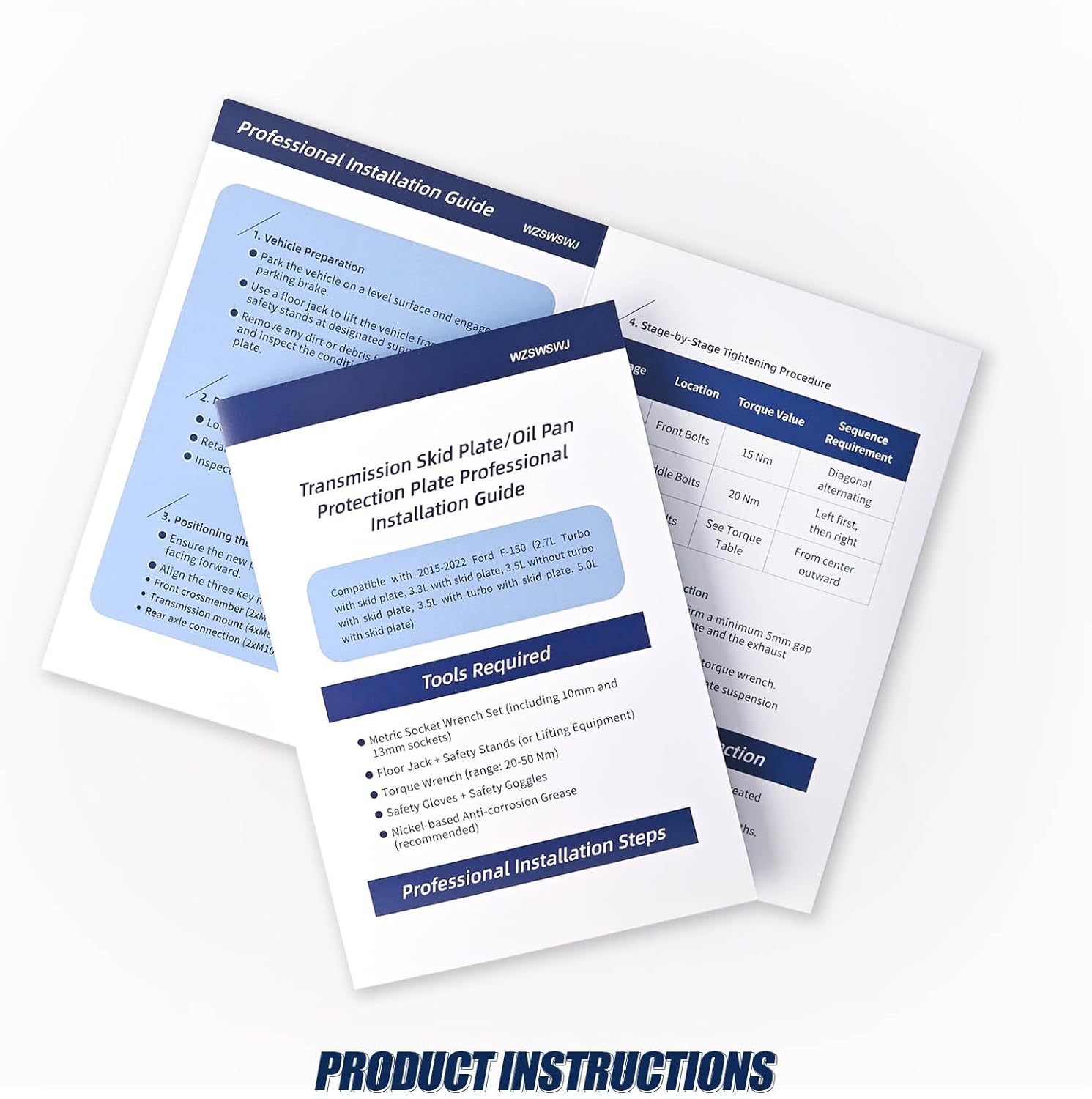 Transmission Protection Plate Compatible with 2015-2022 Ford F150 Splash Guards, Steel Construction, Easy Bolt-On Installation