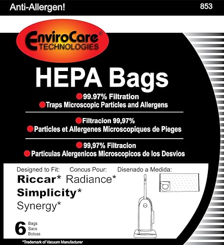 Miniatura 3 de Bolsas verticales de repuesto genéricas tipo X, compatibles con Riccar, SImplicity Synergy, Radiance Upright, paquete de 6