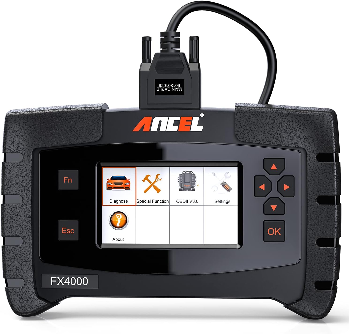 ANCEL FX4000 Pro diagnostic tool with main cable connected