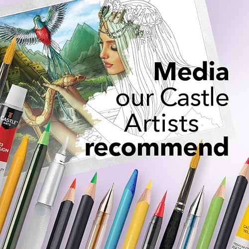 Miniatura 9 de Castle Arts Castles - Libro para colorear  36 impresionantes castillos curados por artistas internos para enfocar la mente  con guía de referencia