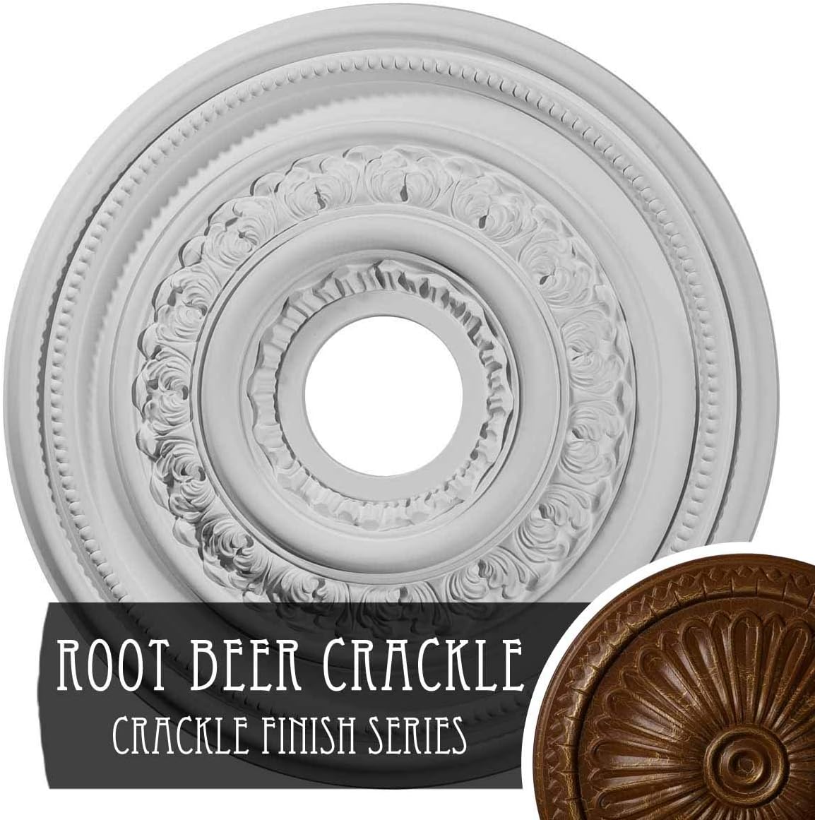 Holiday Deals ๐ Ekena Millwork CM17OLRBC Orleans Ceiling Medallion, 17 5/8OD X 3 5/8ID X 1 7/8P, Hand-Painted Root Beer Crackle Hot Deals Ekena Millwork CM17OLRBC Orleans Ceiling Medallion, 17 5/8OD X 3 5/8ID X 1 7/8P, Hand-Painted Root Beer Crackle