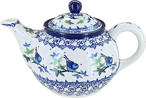 Miniatura 5 de Blue Rose - Tetera pequeña de cerámica polaca Celeste