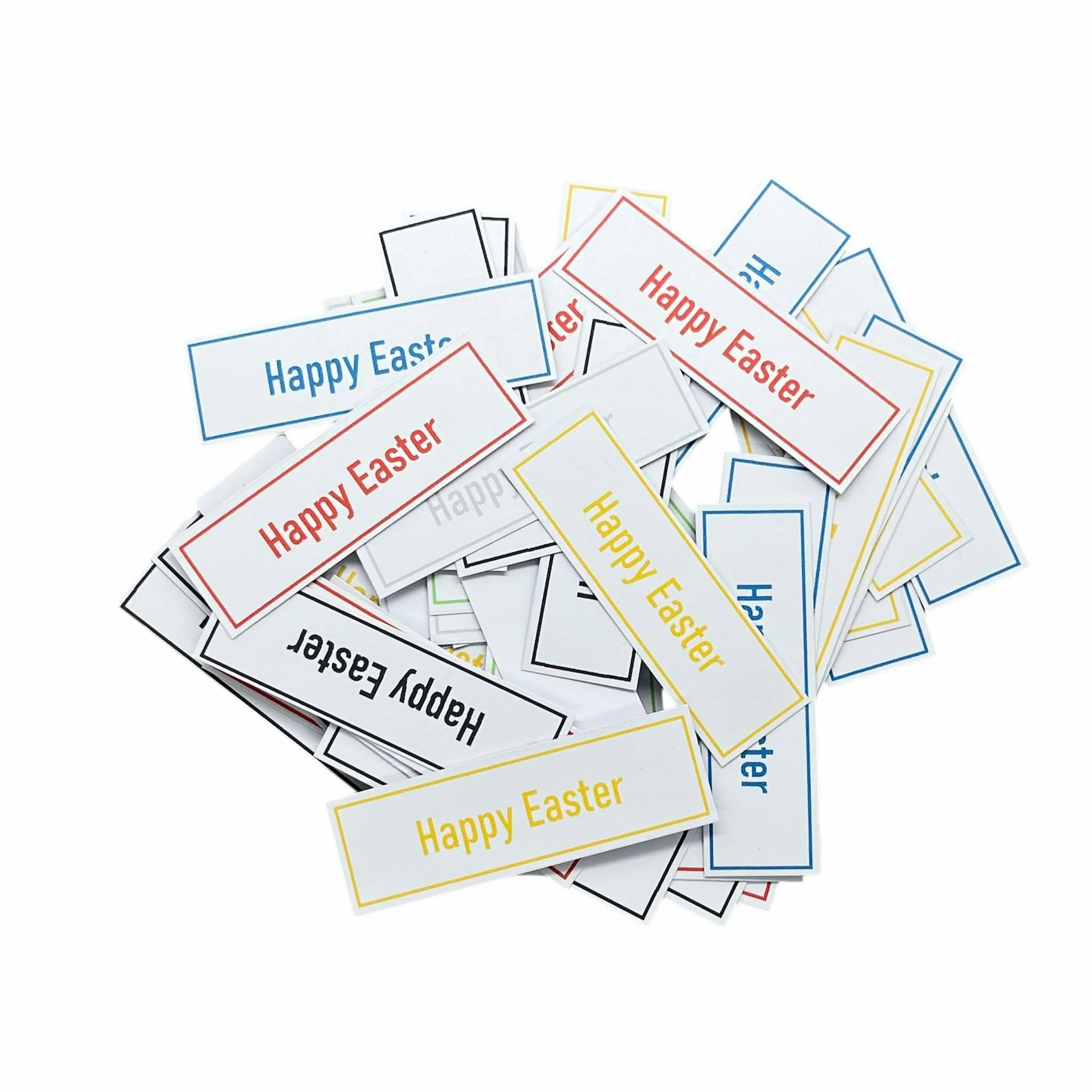 50 x Happy Easter Mixed Colourful Card Sentiment Toppers Craft Embellishments Craft