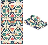Vista 7 de Aztec Pattern5 - Juego de toallas decorativas para baño, juego de toallas de baño de microfibra absorbente, toallas de playa elegantes