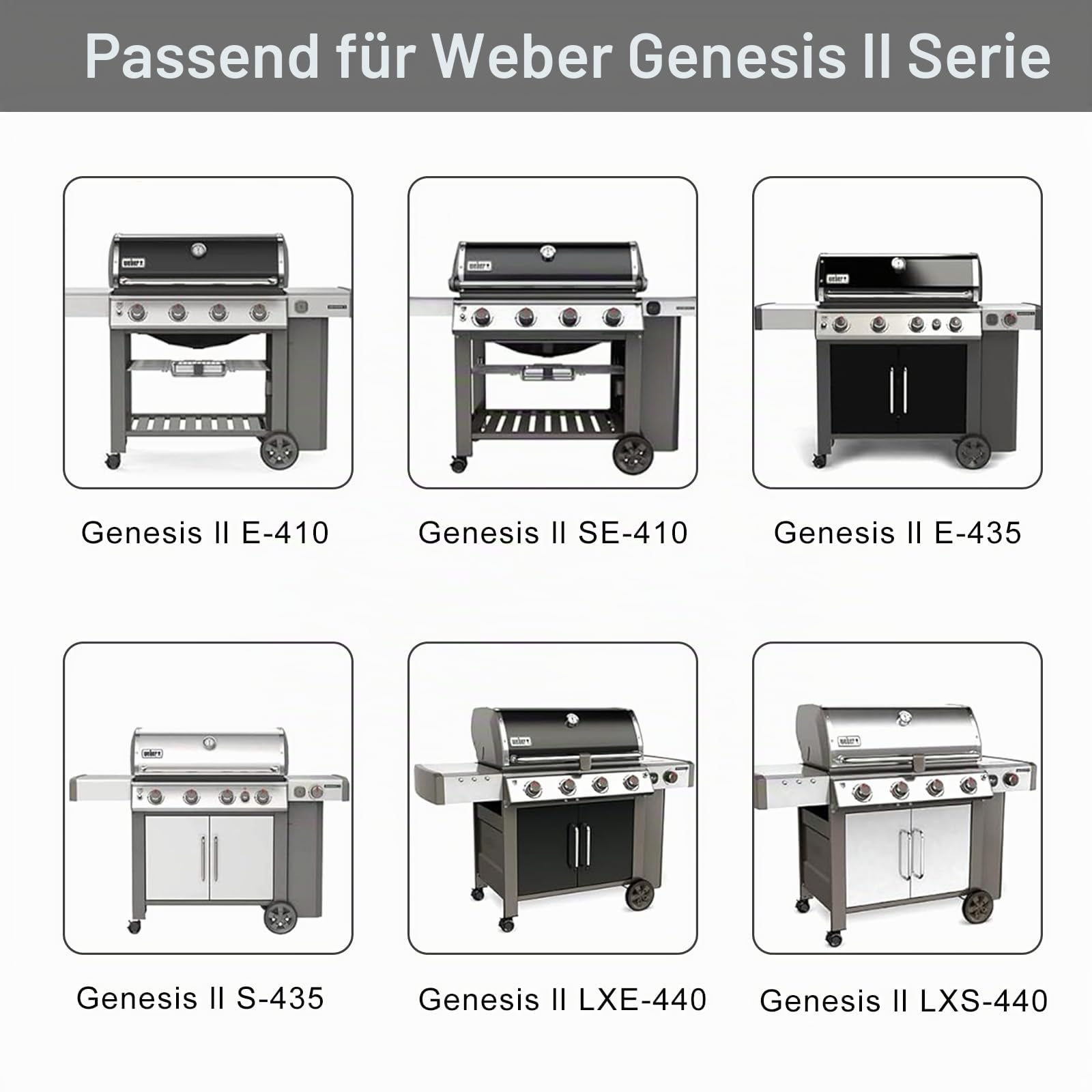 Grill-Ersatzteile für Weber Genesis II E-410, LX E-440, 43,8 cm Flavorizer Bar, 31,8 cm Hitzeschutz, Edelstahl