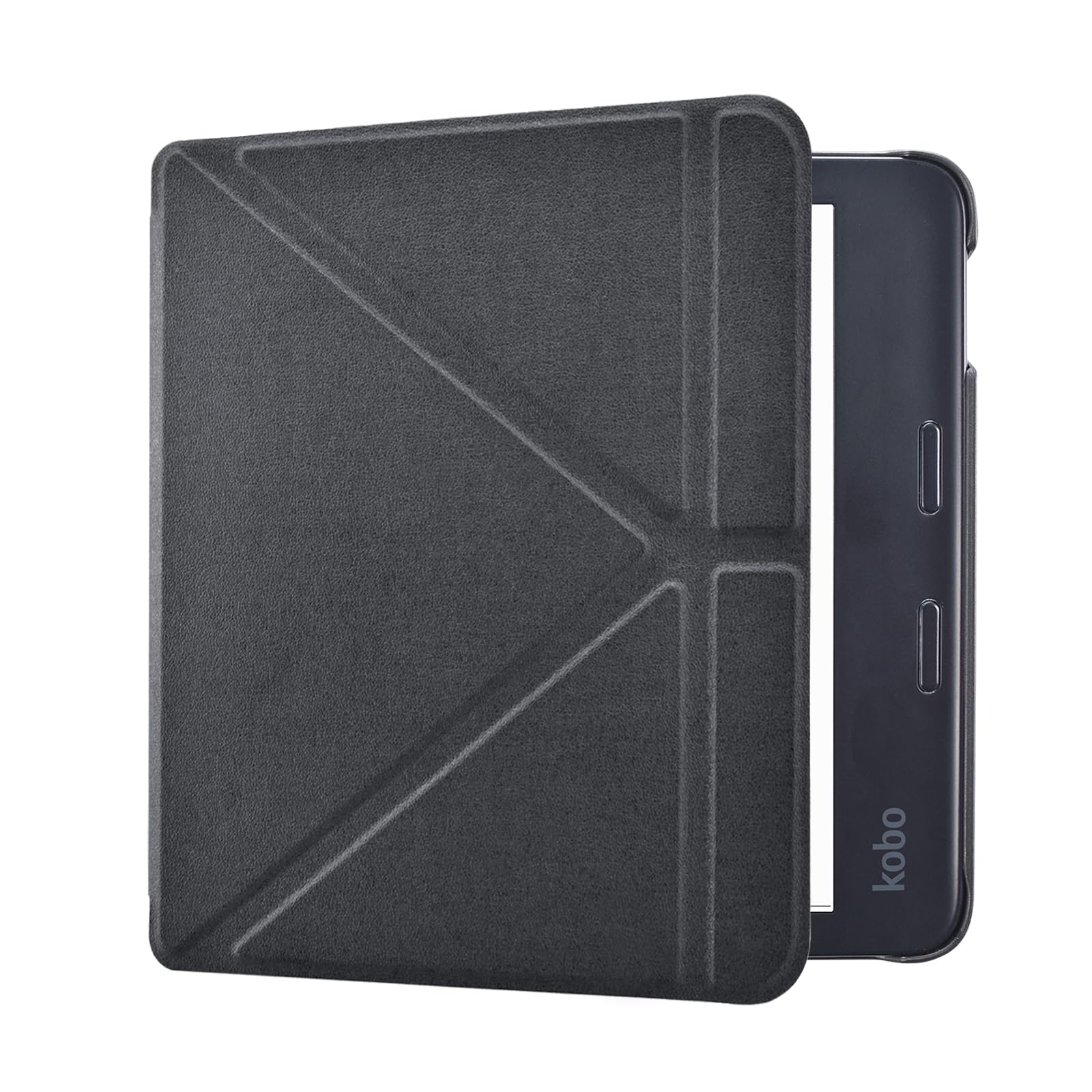 DMLuna Origami 2-Way Stand Case for Kobo Libra Colour (Model:N428, 2024 Release), Slim and Lightweight Premium PU Leather Protective Cover with Auto Sleep Wake Feature - BLack-image-9