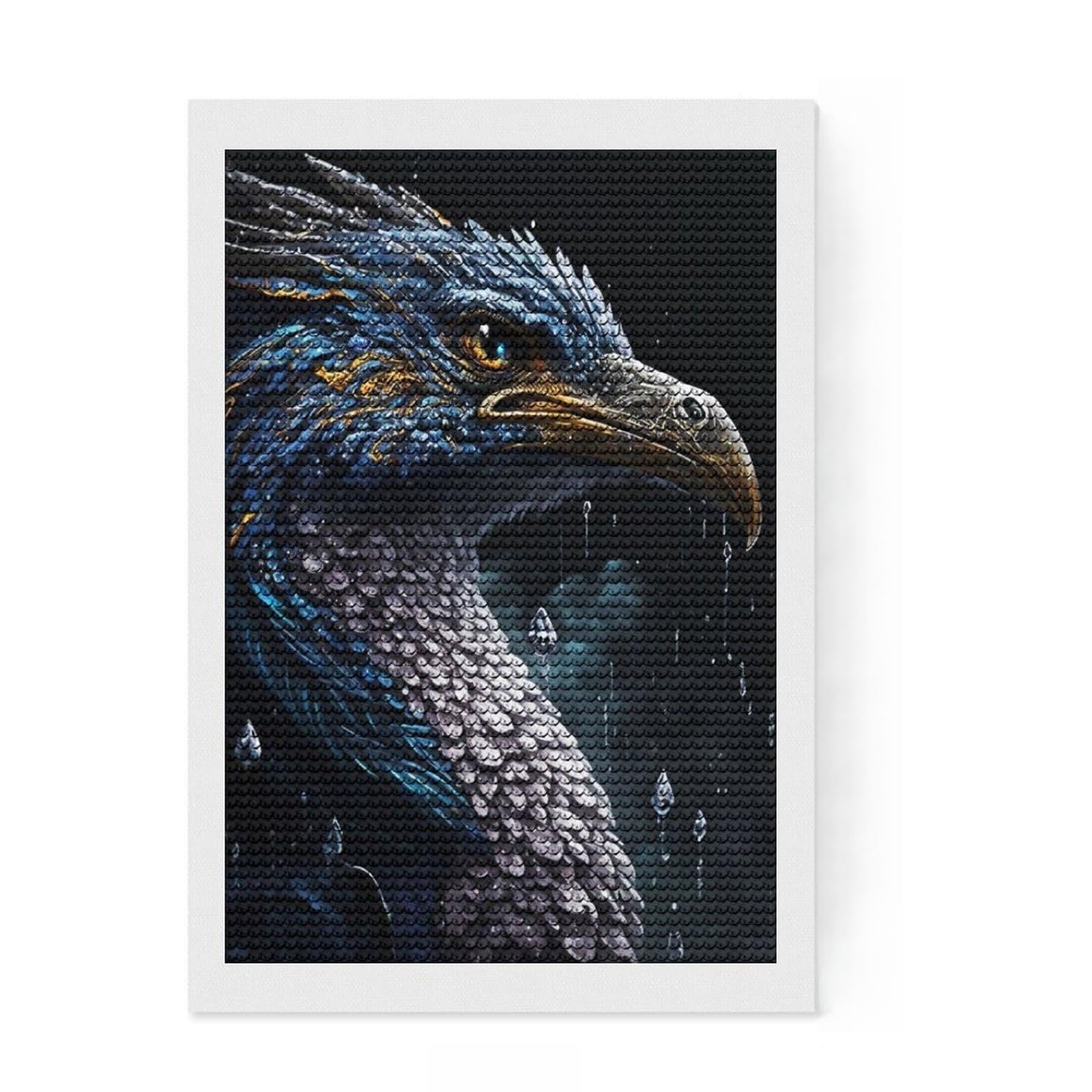 Junmoney Paint Mystic Birds Diamond Art Kit 8"x12", Satisfying Creative Project, Creative Leisure Activity, Cosy Home Accent, Christmas Gift