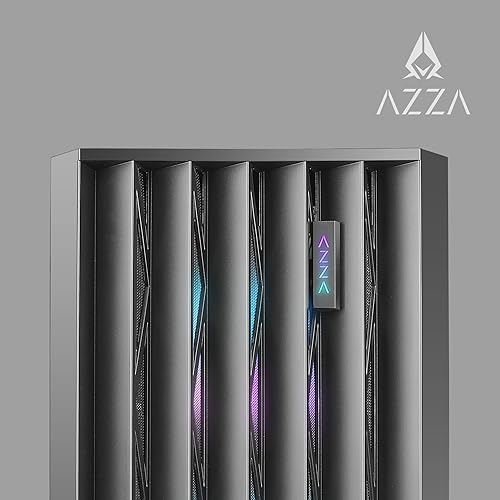 Miniatura 7 de AZZA LEGIONAIRE Negro, CSAZ-470, carcasa ATX, panel lateral de malla metálica, 4 ventiladores ARGB y PWM de 4.724 in incluidos