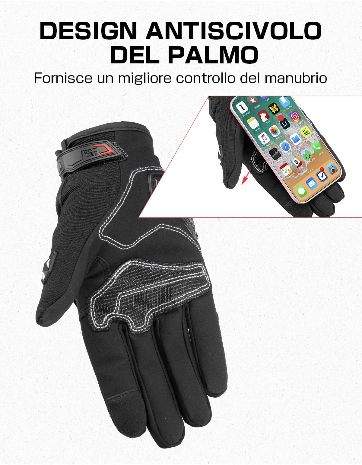 KEMIMOTO Guanti Moto Estivi, Guanti da Motociclismo Touchscreen per Uomo e Donna con Protezione Nocche Rigide, Ideali per Sport, Ciclismo, Scooter e Attività all'Aperto - 3