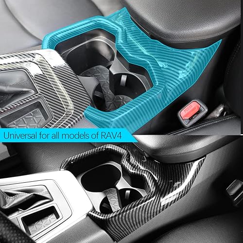 Miniatura 5 de Funda para portavasos de agua para consola central RAV4, compatible con accesorios Toyota RAV4 2023 2022 2020 2021 2019 ABS fibra de carbono