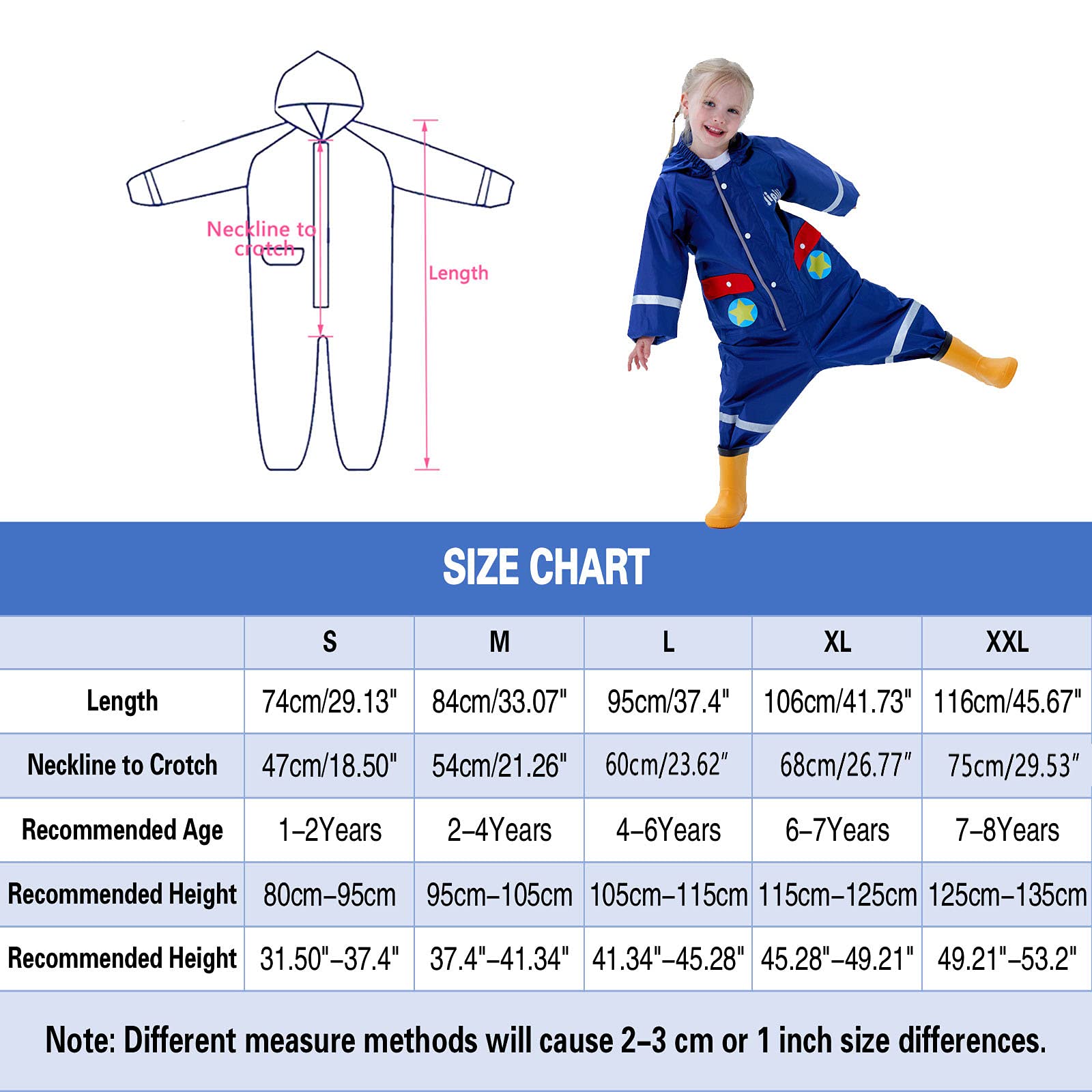 Imperméable á Capuche Enfants Combinaison de Pluie Poncho Léger Long Réfléchissant Randonnée Running Sport Vélo Manteaux de Pluie Animal Imprimé Unisexe Filles Garçons 1 2 3 4 5 6 7 8 Ans