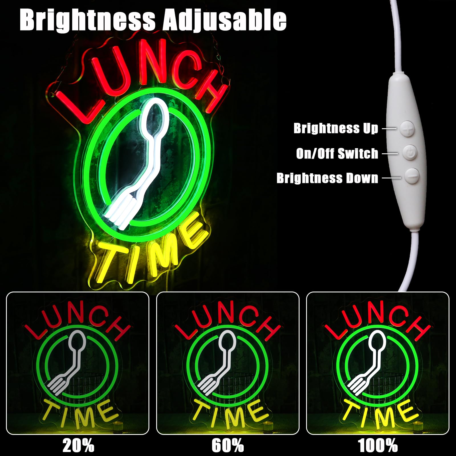 OYCGZV Lunch Time Neon Sign for Wall Decor - Image 3