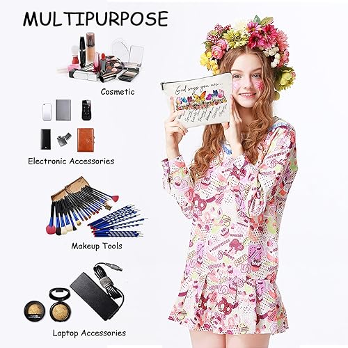 Miniatura 7 de Bolsa de maquillaje afroamericana para monedero de lona afro-negra, bolsas de cosméticos para mujer, regalo inspirador, pequeña bolsa divertida para