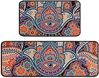 Vista 17 de Juego de 2 alfombras de cocina de gallo, antideslizantes, lavables, para el suelo de la cocina, tapete de cocina con temática de gallo