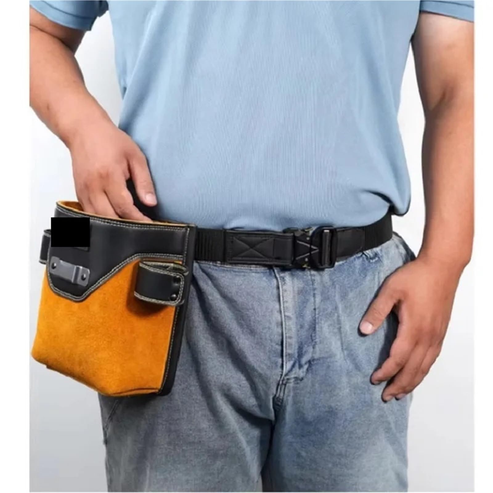 Funda Taladro Cinturón de Herramientas Cuero Vaca, Funda for Taladro, Bolsa Cintura, cinturón eléctrico Duradero, Organizador for doméstico, Destornillador
