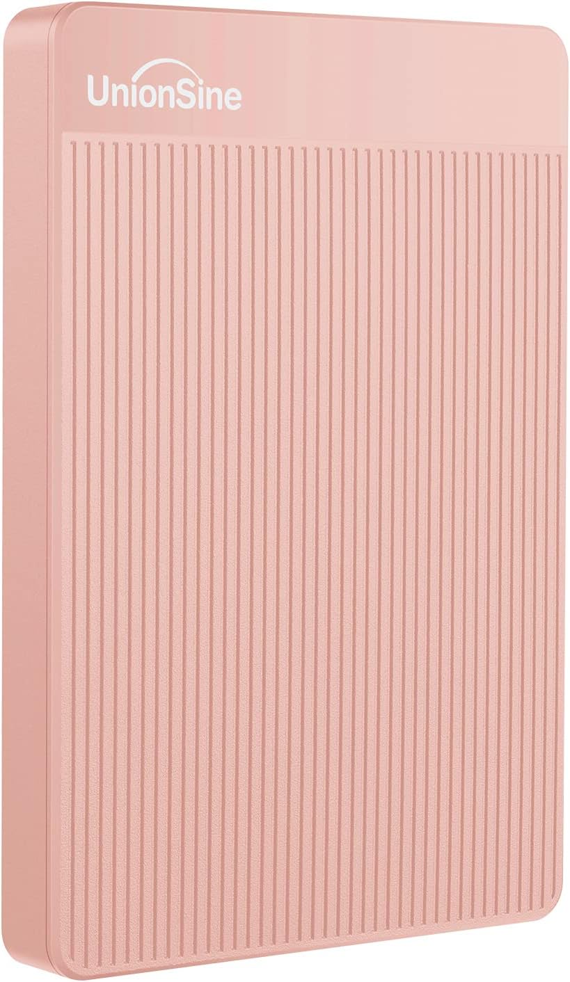UnionSine 320GB Ultra Slim Portable External Hard Drive USB3.0 HDD Storage Compatible for PC, Desktop, Laptop, Xbox One, Xbox 360, PS4(Pink) HD-2510