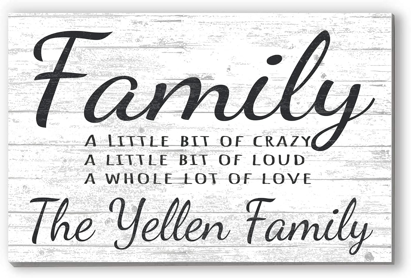 Crazy Family Name Sign Custom Farmhouse Decor for Home Vintage Style Humorous Wall Art SOLID WOOD 16.5in x 10.5in