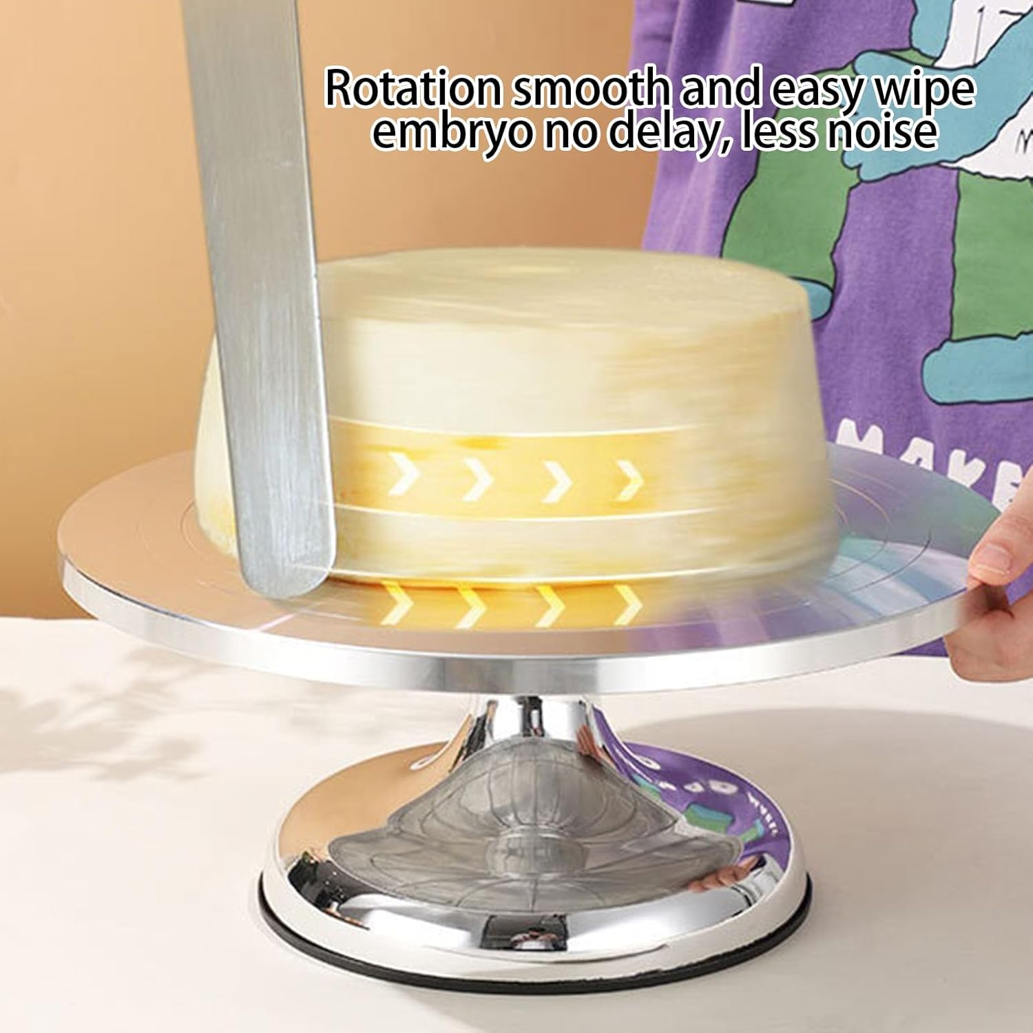 Aluminum Alloy Revolving Cake Stand Turntable for Decorating and Rotating Pastries and Cupcake Baking Supplies Aluminum Alloy Cake Stand