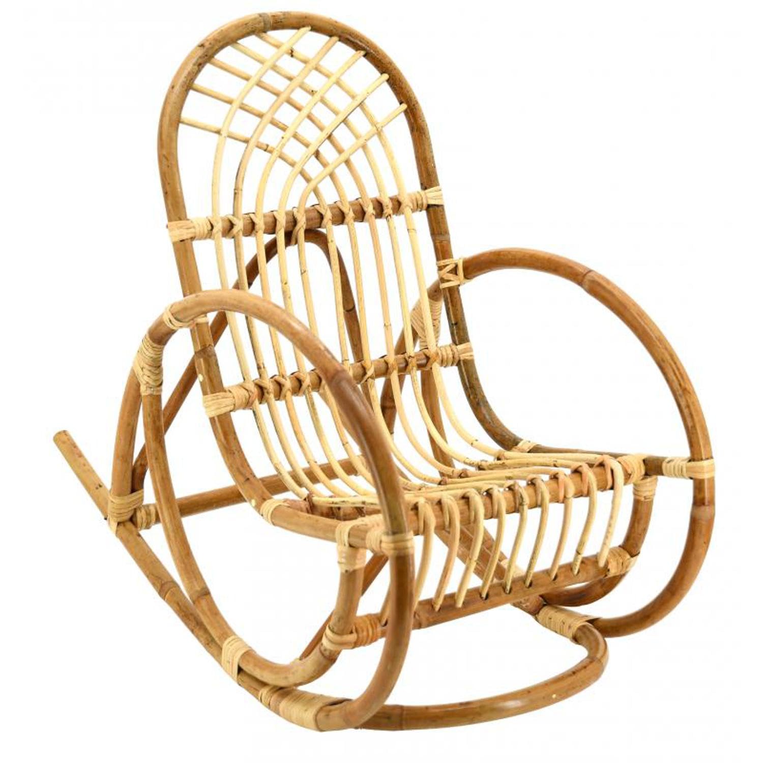 Rocking Chair en rotin Naturel