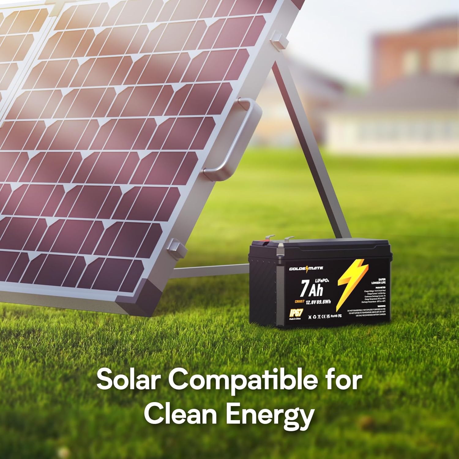 GOLDENMATE 12V 7Ah Lithium LiFePO4 Deep Cycle Battery, 5000+ Cycles, IP67 Waterproof Lithium Iron Phosphate Battery, Built-in BMS, Perfect for Lighting, Power Wheels, Fish Finder, Ride on Toys - Image 8