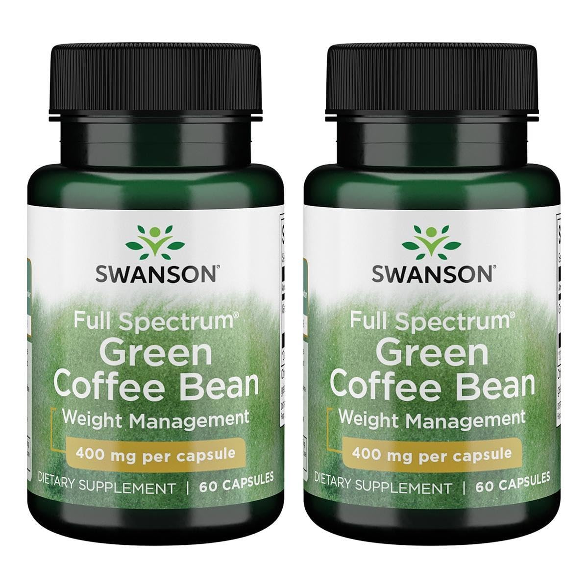 Swanson Full Spectrum Green Coffee Bean 400 Milligrams 60 Capsules (2 Pack)