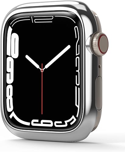Ringke Estilo de bisel elegante marco de acero inoxidable compatible con Apple Watch Series 8, 7, SE2 de 1.772 pulgadas, protector antiarañazos,