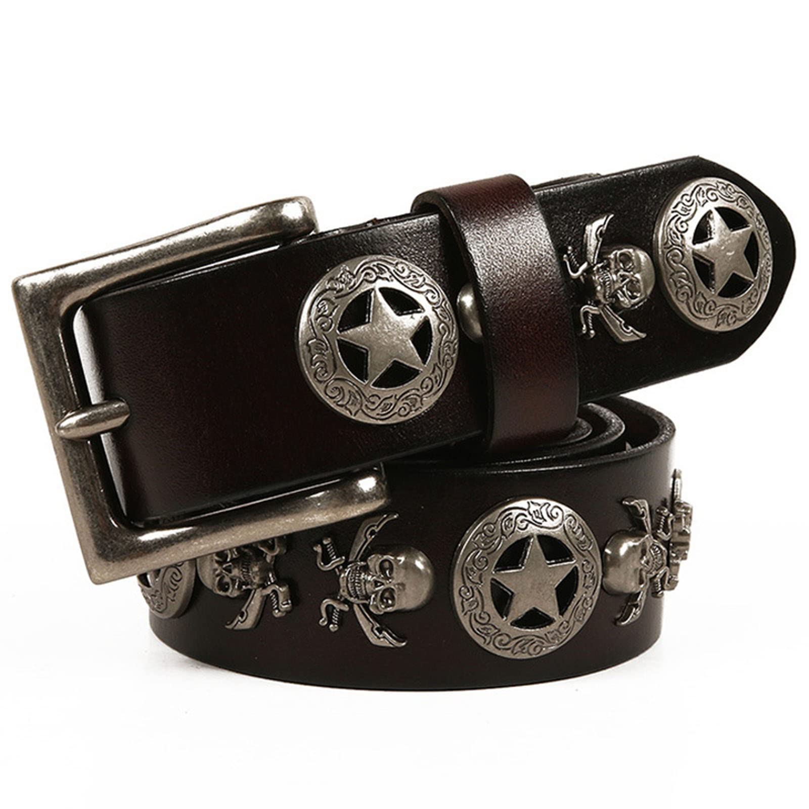 Brown Skull Embellished Belt 1 1/2 main image 3