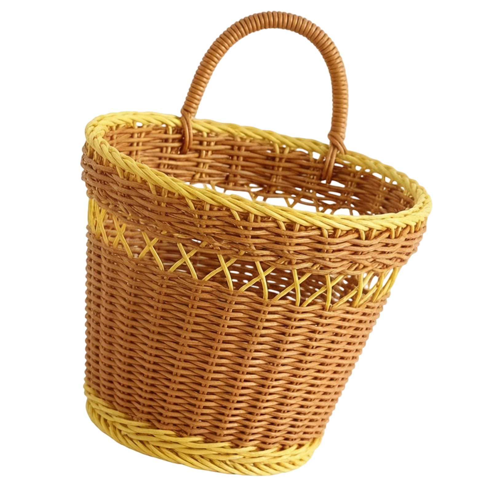 TQUXNGA Space Saving Wall Basket with Breathable Handwoven Design Gingers Garlic Storage Container Kitchen Organiser Interlaced Storage Bin