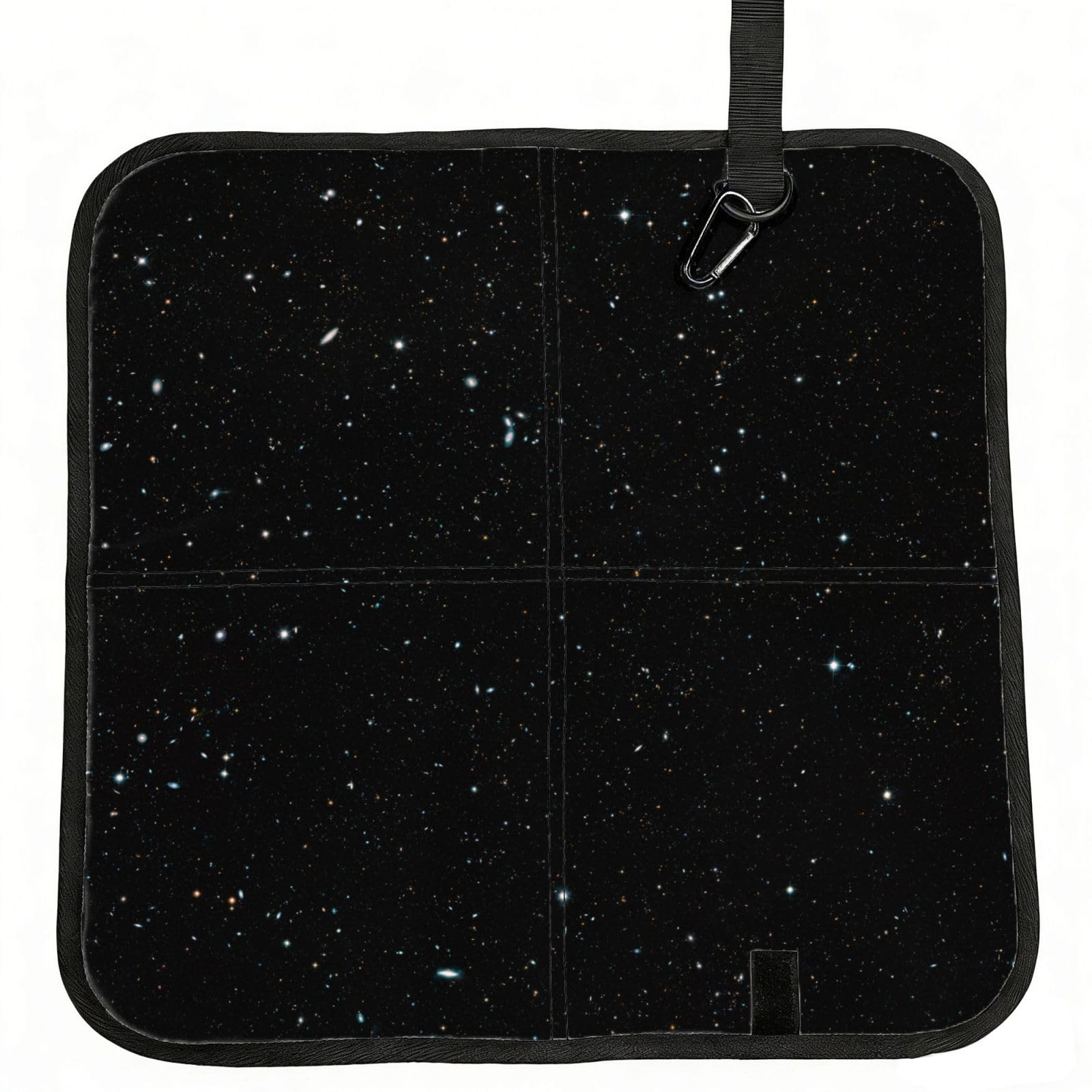 ERCgad Black Glitter Print Foldable Seat Cushion Portable Chair Pad Lightweight Travel Outdoor Office Home