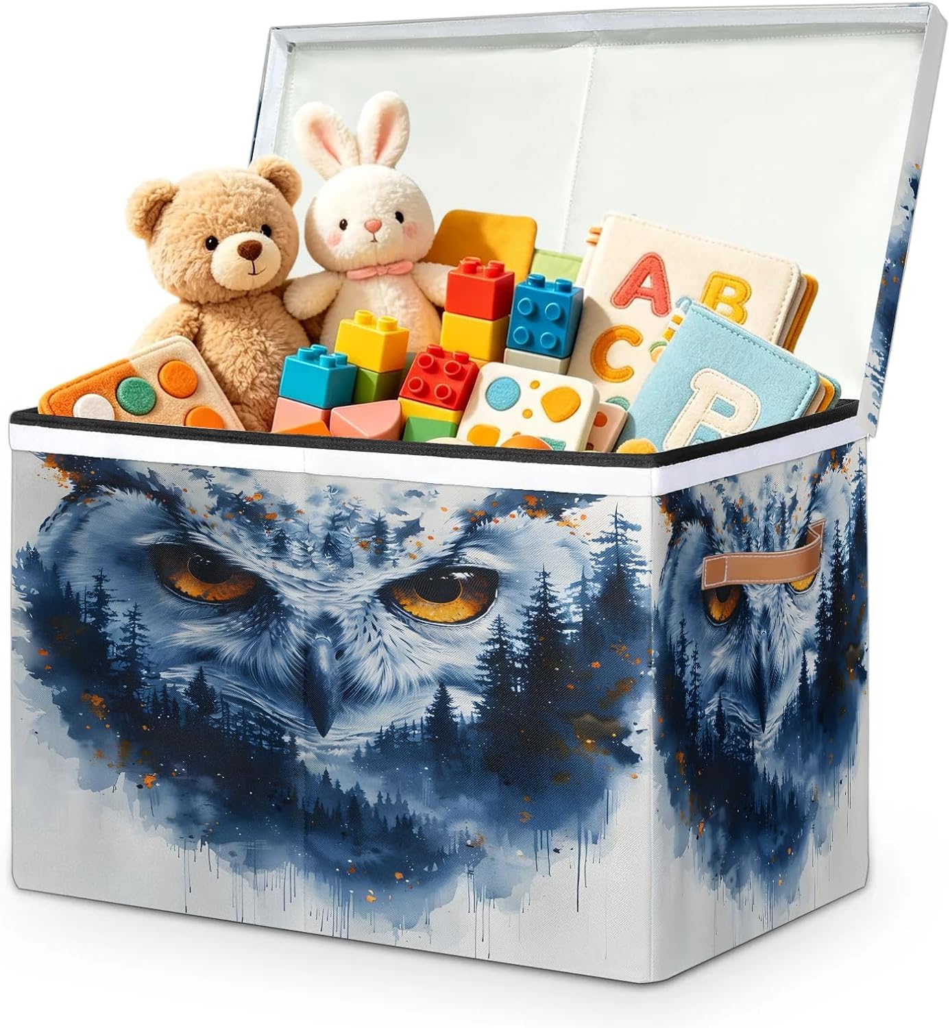 TropicalLife Funny Owl Large Storage Box Chest with Lid