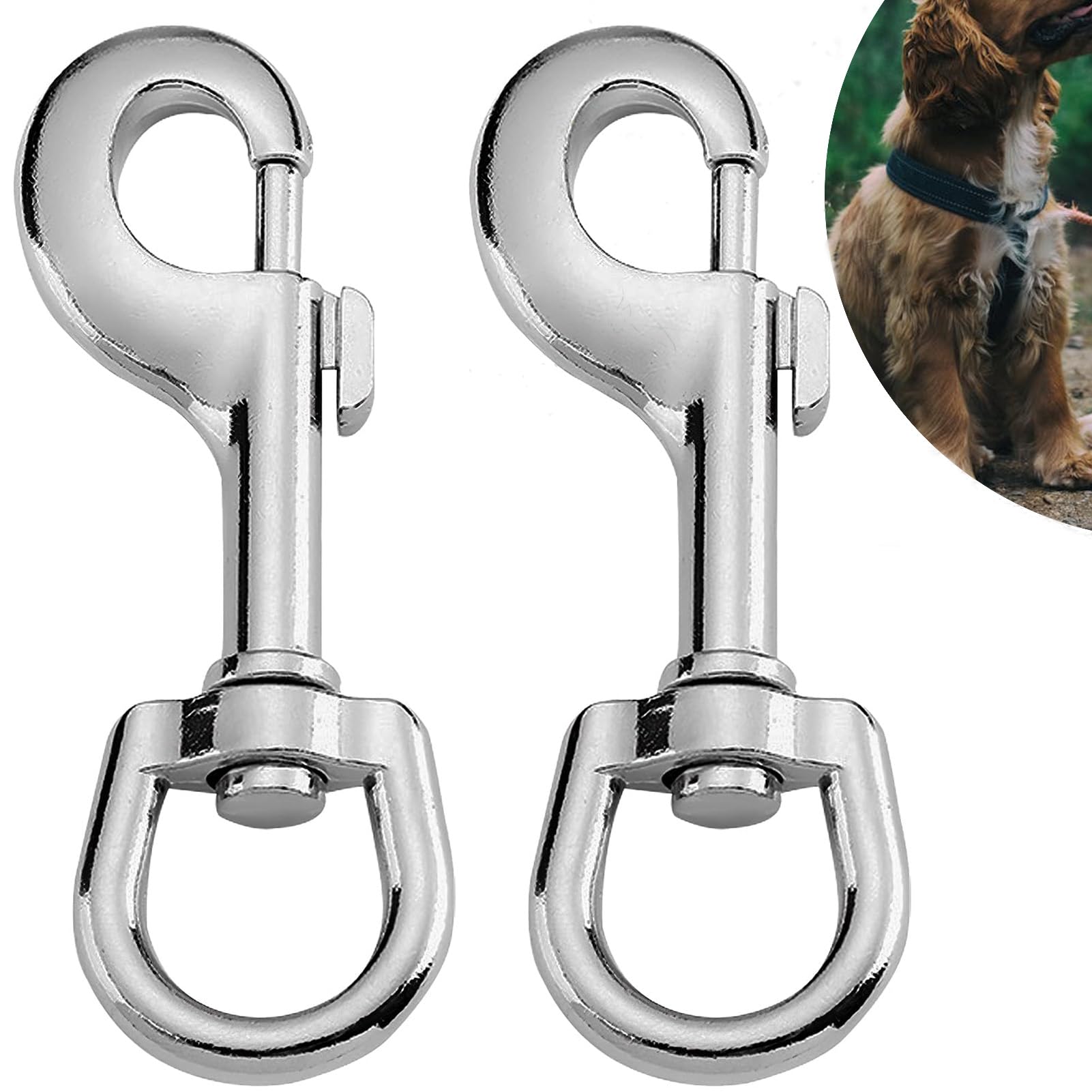 LISOPO 2pcs Moschettoni in Acciaio inox Moschettone Acciaio Inox 100mm x 10mm con chiusura a scatto di alta qualità Moschettone Multifunzione per Portachiavi, Campeggio, Pesca ed Escursionismo
