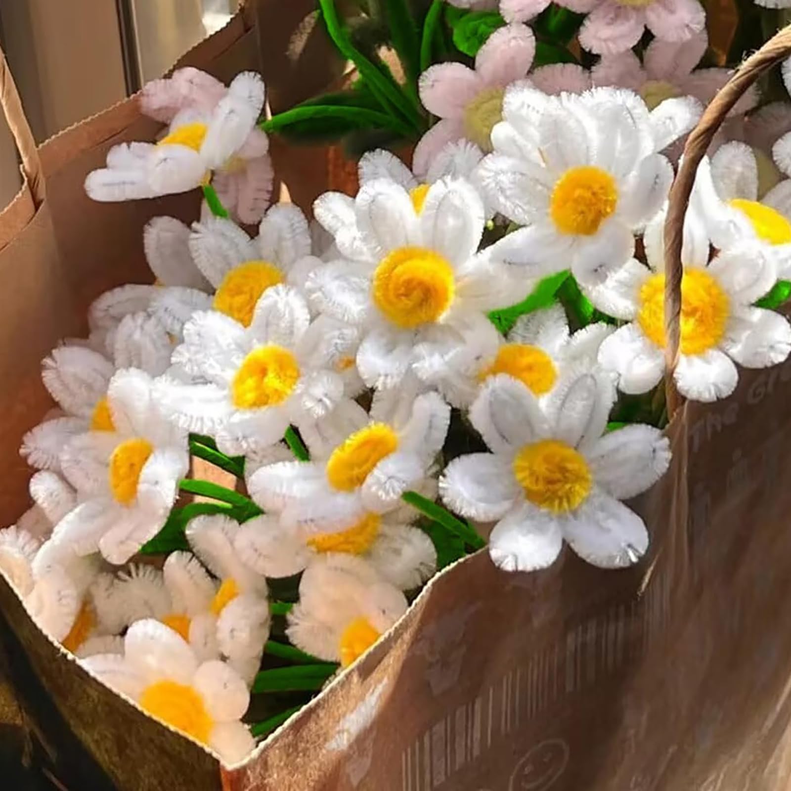 Amazon | Lakymisy 手芸モール デイジー 造花 DIY花束 カラー